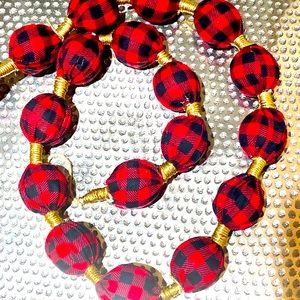 Garland, Red & Black Buffalo Check Ball